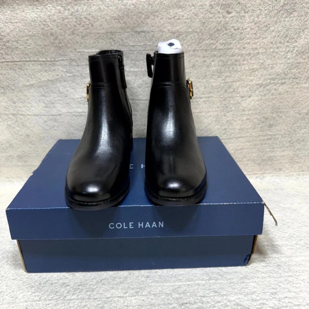 Cole Haan Womens $115 Leather Thayer Buckle Ankle Boots Black Size 8.5 B NEW - Picture 5 of 6